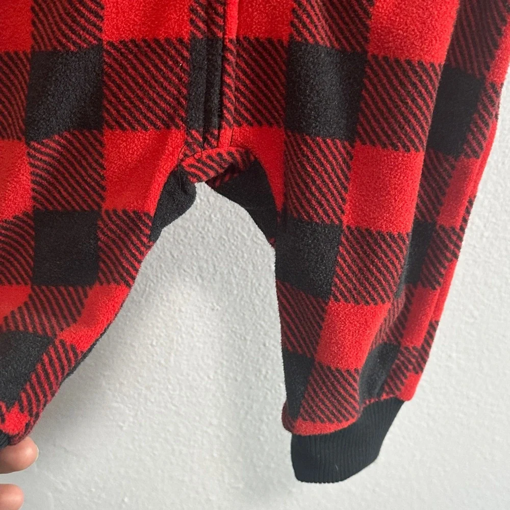 Carter's Red and Black Plaid Footie